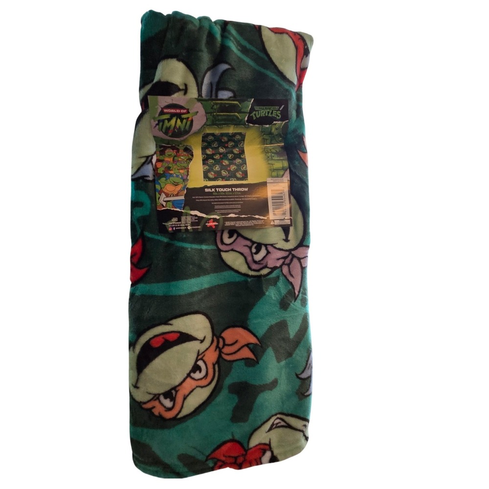 Teenage Mutant Ninja Turtles Silk Touch Throw Kids 40x50 Green ‎ Fleece Blanket